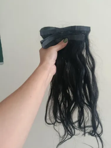 4 mega já confeccionado, Cabelo preto ondulado Brasileiro