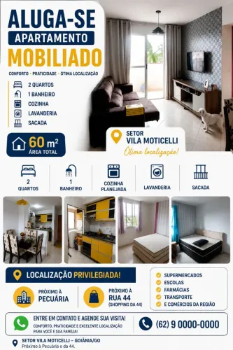 APARTAMENTO MOBILIADO - RESIDENCIAL ANDARAI