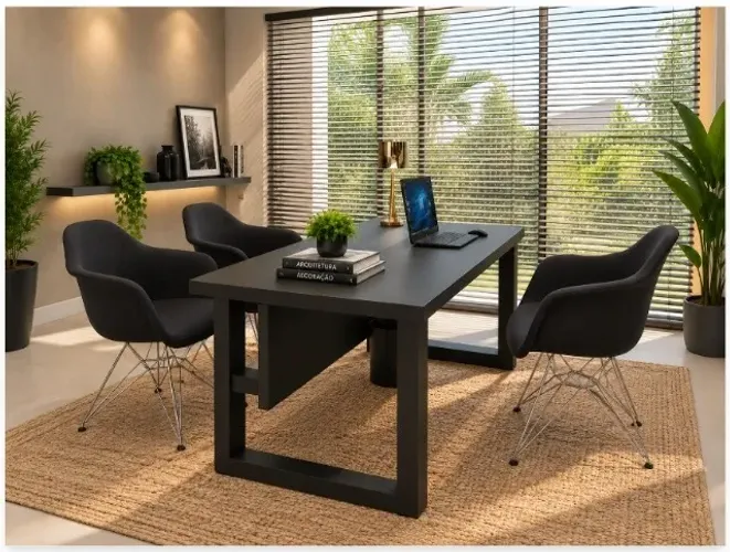 Mesa de Escritório Blackout Work Delluxe. L130cm x P65cm x A74cm