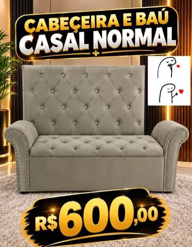 Cabeceira e baú casal normal