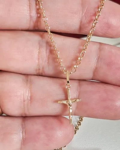 PINGENTE CRUCIFIXO OURO 18K 0,6 gramas