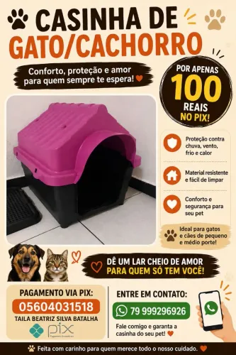 Casinha cachorro/gato promoção 80 pix