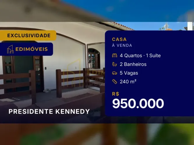 Linda casa em Presidente Kennedy: ideal para quem busca espaço e versatilidade!