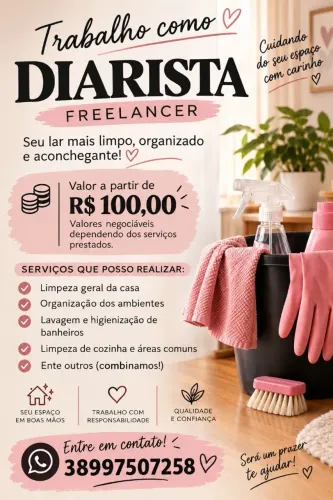 Diarista, faxina, babá