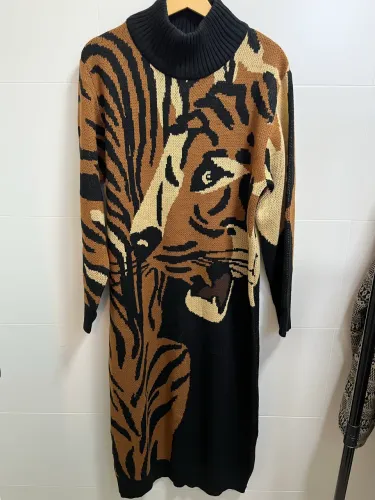 Vestido Farm P tigre