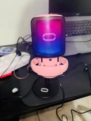Microfone USB RGB MT-1060R rosa