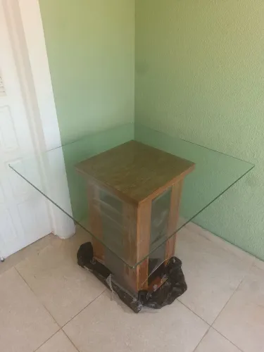Tampo de vidro para mesa 90x90 - 100mm