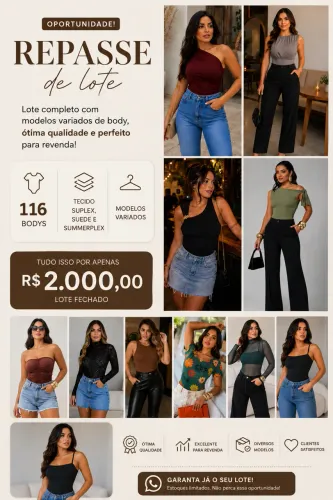Repasse de Bodys para revenda