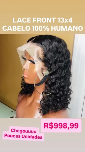 Lace front cabelo humano 35 cm repartição livre 5x5