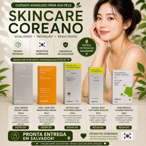 Produtos Skin care femininos Coreanos Originais