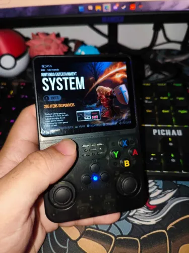R36S 64GB + Jogos de PC/NDS/SNES/GBA/PS1 | Bolsa + Extras