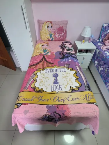 2 Kit jogo de Cama Infantil Solteiro Ever After High