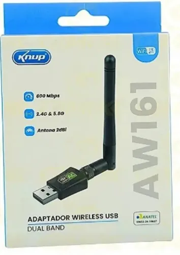 Adaptador Wireless Usb Dual Band - Knup Aw161 *ENTREGA GRÁTIS*