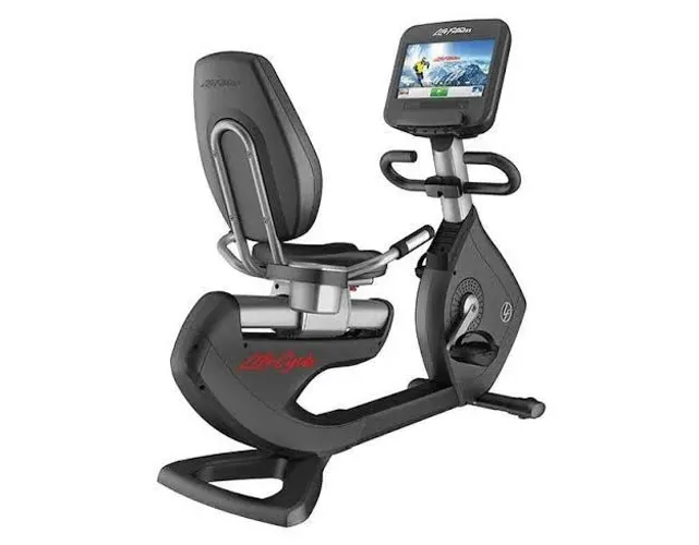 Bicicleta horizontal com tela interativa Life fitness