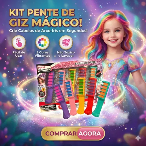 Kit 5 Pentes Giz Para Pintar Cabelo Infantil Criatividade