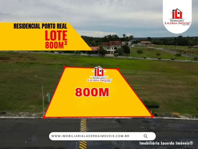 Lote Residencial no Condominio Porto Real com 20x40= 800m² Pronto pra Construir