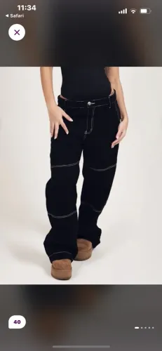 Calça Preta Pangeia Nikki, 38 NOVA