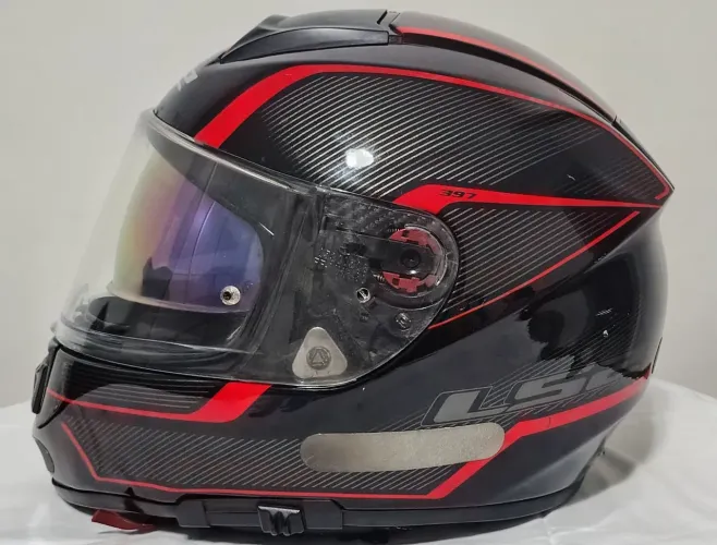 Capacete PS2 FF397 Vector Evo Preto e Vermelho Tam. 60