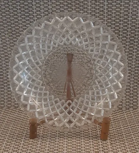 Prato de Vidro Decorativo ou para bolo - Rendado