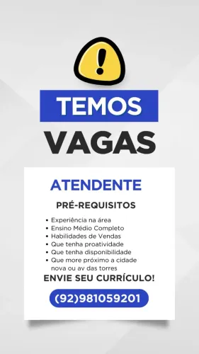 Vaga para atendente
