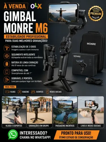 Gimbal Hohem m6 + Rádio Comunicador Baofeng Digital