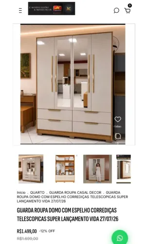 GUARDA ROUPA DOMO COM ESPELHO