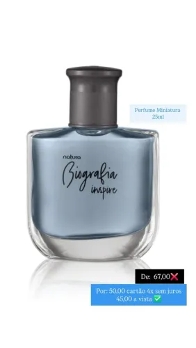 Miniatura perfume biografia inspire masculino