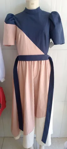 Vestido oriental tamanho M NOVO cor azul, rosa, e branco!