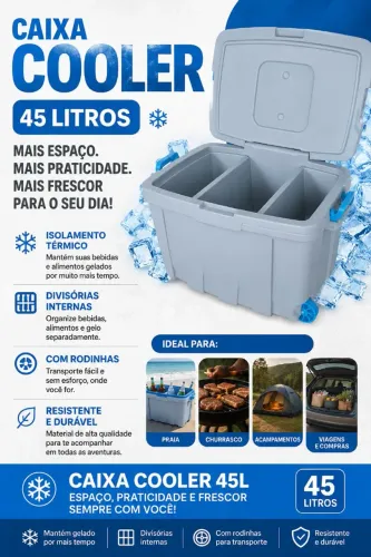 CAIXA TÉRMICA COOLER COM DIVISÓRIA