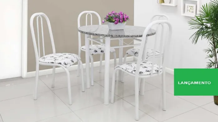 Mesa p/ cozinha + 04 cadeiras modelo Espanha oferta = Montagem grátis!!!