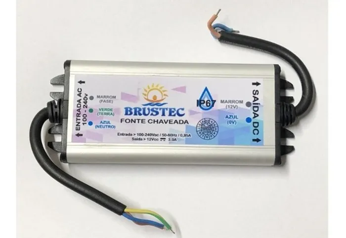 Fonte Chaveada 3a 12v Brustec - Entrega em Brasília.