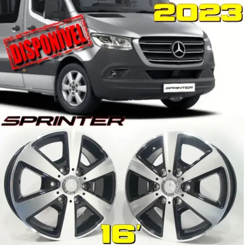 Roda aro 16 Mercedes Sprinter preta com diamantado jogo novo 