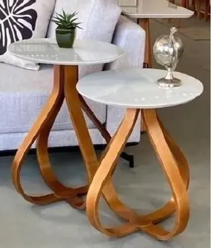 Conjunto Mesa Lateral Argos 70cm e 60cm 