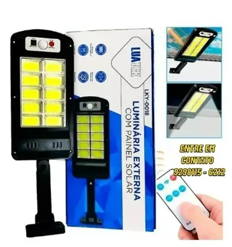 Luminária Solar Luz Led Sensor Presença Poste Parede Forte- Entregas 9h as 22h