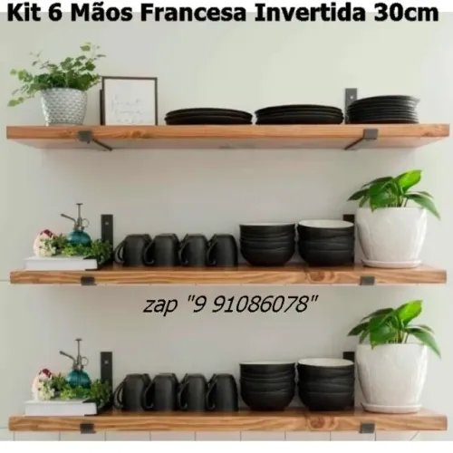 Kit 6 Mãos Francesas Invertida 30cm