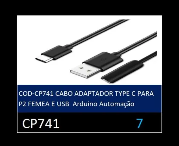 Cavo adaptador ticp C  Para P2 Femea e Usb  Arduino Automação COD-CP741 