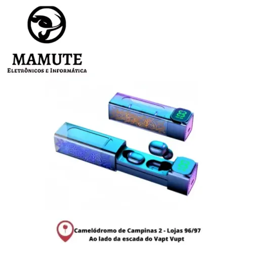 Fone de Ouvido Sem Fio Bluetooth Touch Com Case Visor de Bateria - It Blue