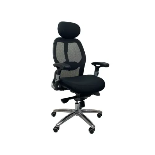 Cadeira de Escritório Comfy Ergomaster Tela Mesh Preta, Braço Ajustável e Relax Avançado