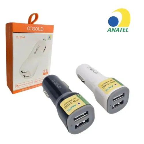 fonte carregador turbo automotivo veicular 2 usb 3A 12-24v