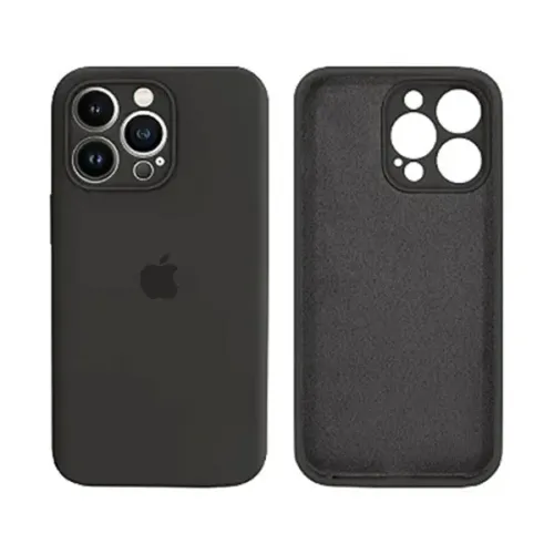 Capa iPhone 14 Pro Em Silicone Com Interior Aveludado - Preto