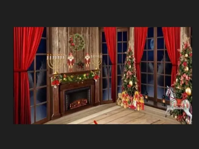 Fundo fotografico natal duplo gigante