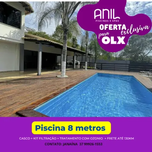 Ja - Piscina de fibra 8 x 3,5 - com ozonio e filtro!! Entrega até 130km