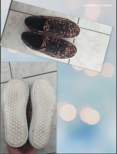 Tênis Infantil Leopardado semi-novo número 31