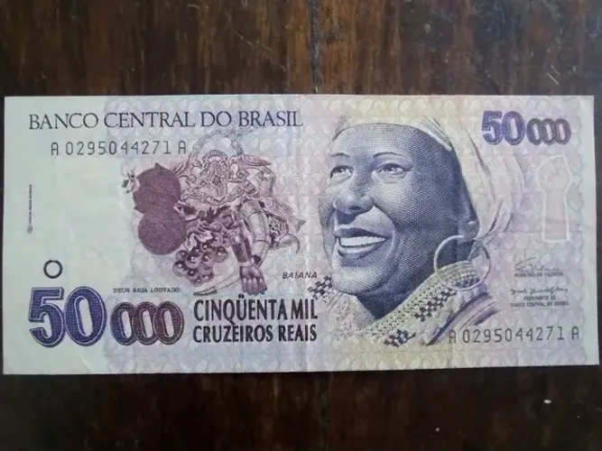 Cédula Antiga Rara 50 mil cruzeiros reais (Baiana)