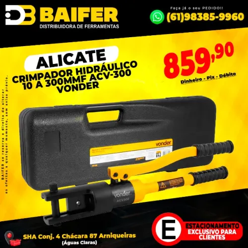Alicate Crimpador Hidráulico 10 a 300MMF ACV-300 Vonder