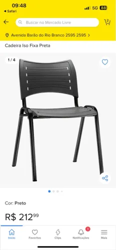 Cadeira Iso Fixa Preta