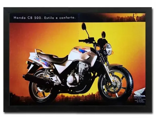 Honda CB 500 - Quadro decorativo com propaganda original de revista de época
