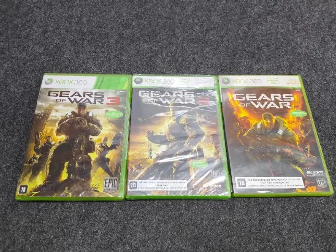 Gears of War 1 (Usado), 2 e 3 (Novos/Lacrados) XBOX 360