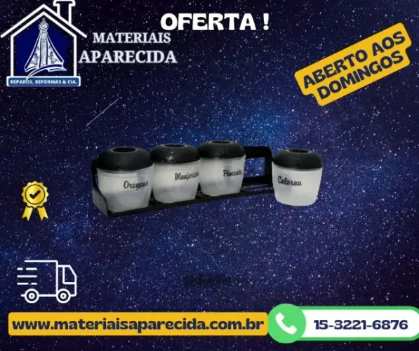 Porta Tempero 4pc com Suporte COCAPLAS