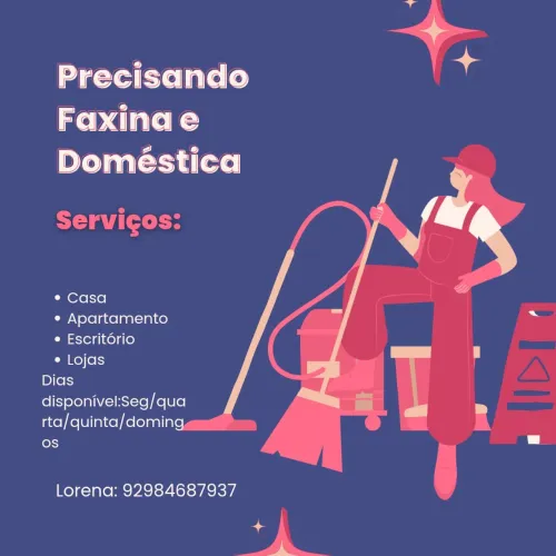 Faço Serviços Gerais/limpeza/Diaria